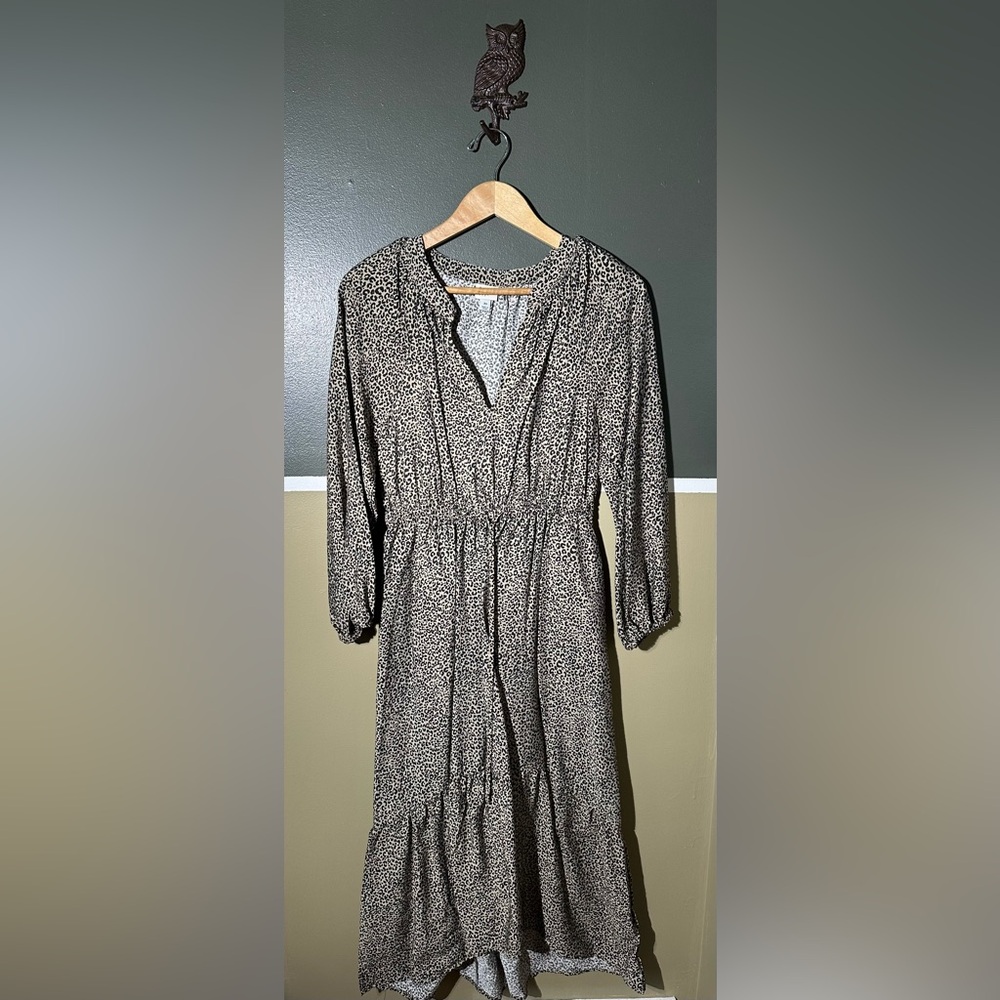 a new day Black and White Leopard Long Sleeve Dress